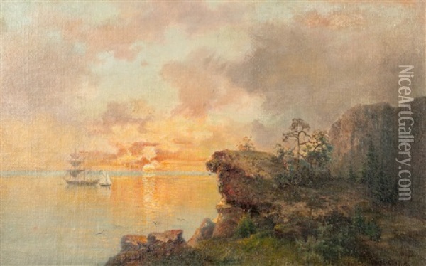 Sunset Oil Painting - Josephina Holmlund