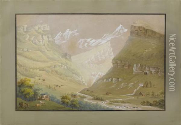 Der Eingang Ins Alpseethal Oil Painting - Ludwig Bleuler