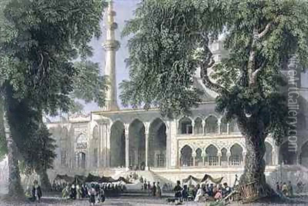 Yeni Djami, or Mosque of the Sultana Valide, Istanbul Oil Painting - William Henry Bartlett