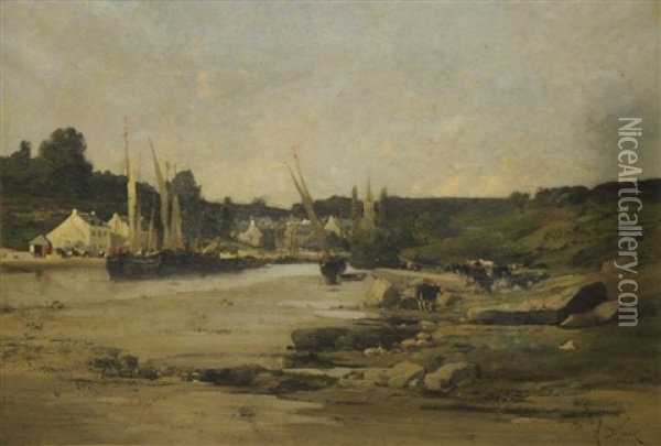 Le Port De Pont-aven Oil Painting - Alexandre Defaux