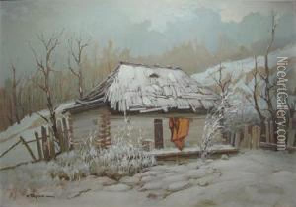 Sub Zapada Oil Painting - Nicolae Tempeanu