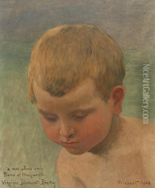 Etude De Tete D'enfant Oil Painting - Virginie Demont-Breton