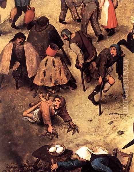 The Fight between Carnival and Lent (detail) 5 Oil Painting - Pieter the Elder Bruegel