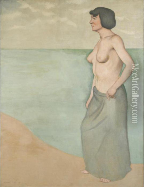 Femme Nue Debout Oil Painting - Felix Edouard Vallotton