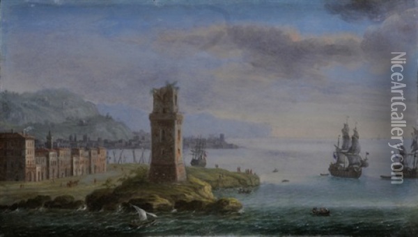 Scena Di Porto Oil Painting - Orazio Grevenbroeck