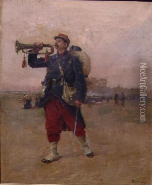 ''legionario Che Suona Il Corno'' Oil Painting - Paul Emile Boutigny
