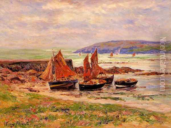 The Port at Loch Oil Painting - Henri Moret