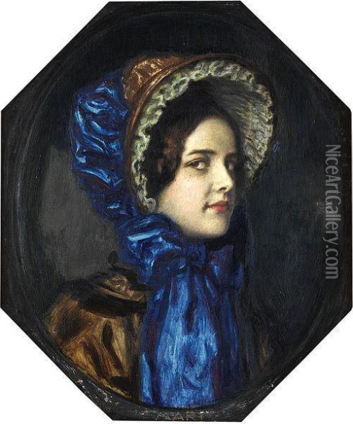 Mary Mit Biedermeierhut Oil Painting - Franz von Stuck