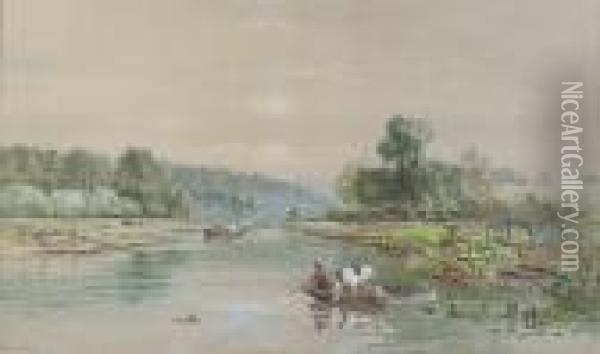 The Chain Ferry Oil Painting - Charles Brooke Branwhite
