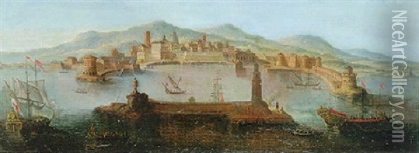 Port De La Valette Oil Painting - Orazio Grevenbroeck