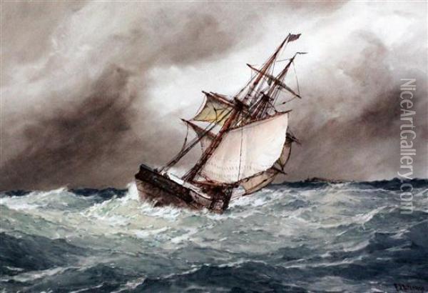 Shipping At Sea Oil Painting - Frederick James Aldridge