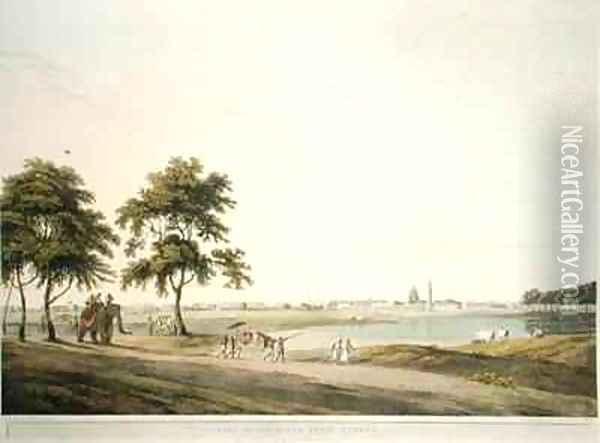Part of the Black Town Madras Oil Painting - Thomas Daniell