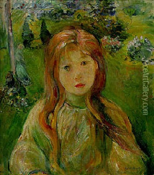 Fillette Au Mesnil Oil Painting - Berthe Morisot