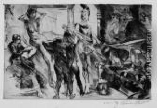 Die Schmiede Des Vulkan Oil Painting - Lovis (Franz Heinrich Louis) Corinth