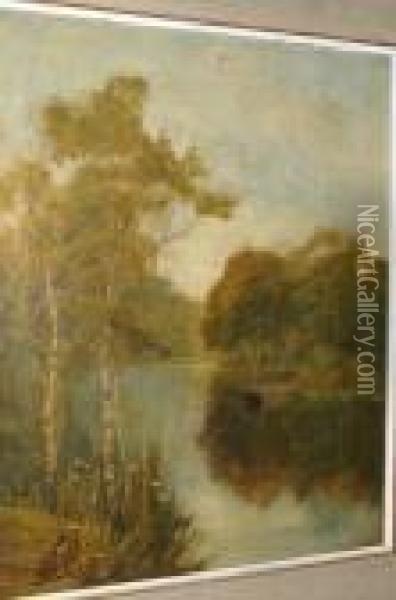A Quiet Back Water Oil Painting - Wiggs Kinnaird