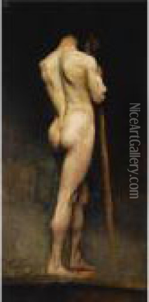 Standing Male Nude Oil Painting - Wilhelm Kuhnert