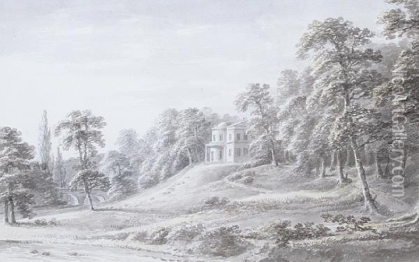 Gresford Lodge, Home Of Mrs. Parry Oil Painting - Amos Green
