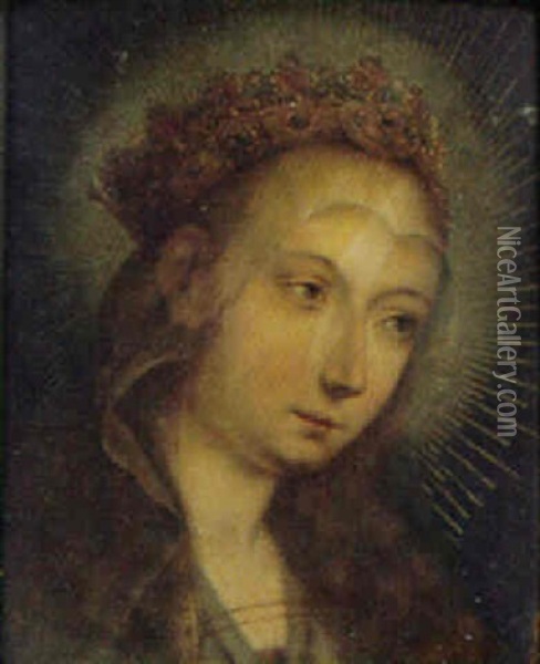 Den Kronede Jomfru Maria Oil Painting - George Geldorp