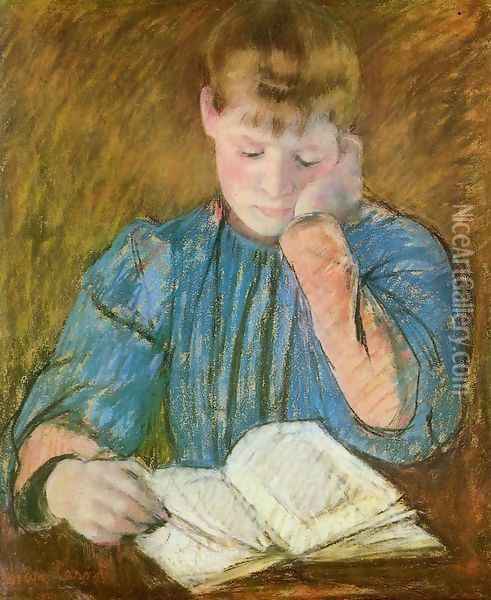 The Pensive Reader Oil Painting - Mary Cassatt
