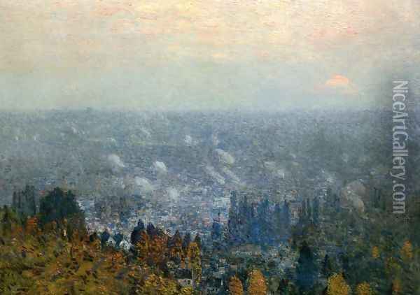 Mount Hood and the Valley of the Willamette Oil Painting - Childe Hassam