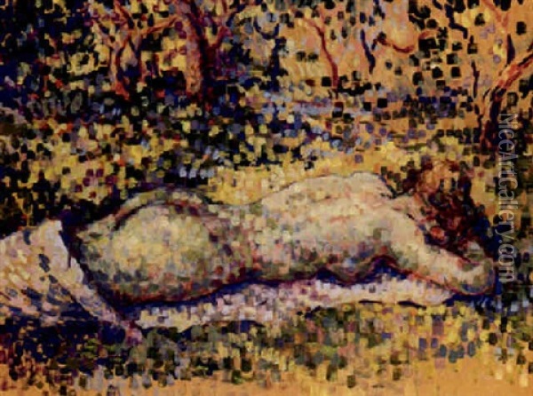 Femmes Nues Dans Un Paysage Oil Painting - Henri-Edmond Cross
