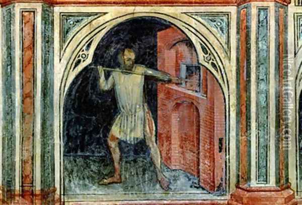 The Baker from The Working World cycle after Giotto 1450 Oil Painting - Nicolo & Stefano da Ferrara Miretto