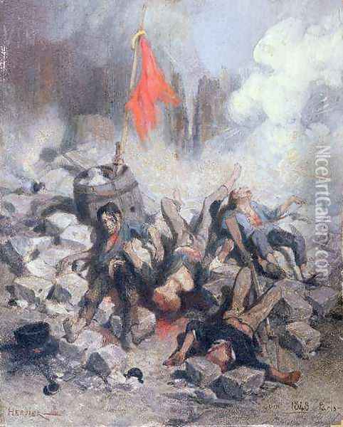 Victims at a Barricade in June 1848 Oil Painting - Louis Adolphe Hervier
