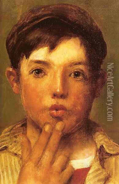 Urchin Head of Boy Oil Painting - John George Brown