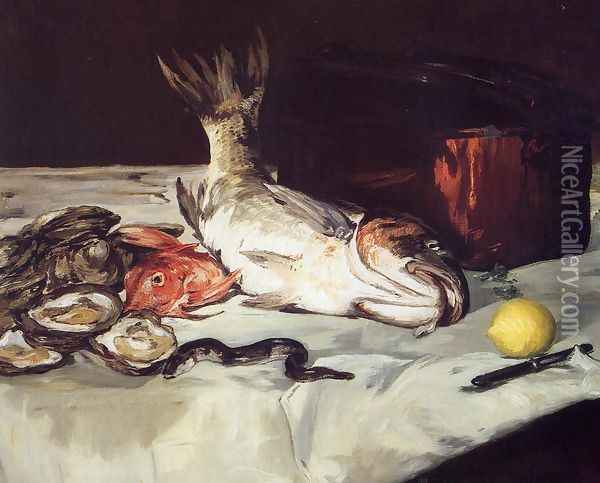 Still Life with Fish Oil Painting - Edouard Manet