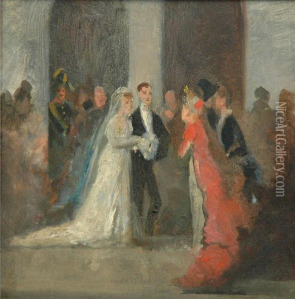The Wedding Oil Painting - Constantin Guys