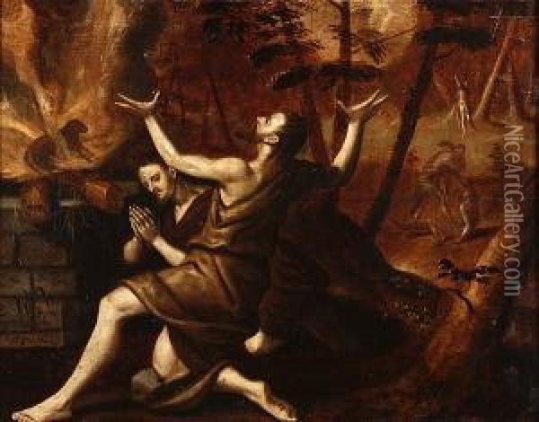 Cain And Abel Oil Painting - Frans I Vriendt (Frans Floris)