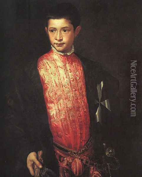 Portrait of Ranuccio Farnese 1542 Oil Painting - Tiziano Vecellio (Titian)