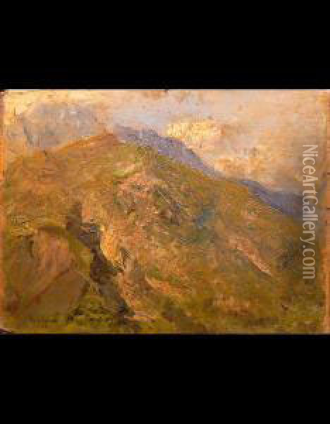 Alpi Bergamasche Oil Painting - Carlo Paolo Agazzi