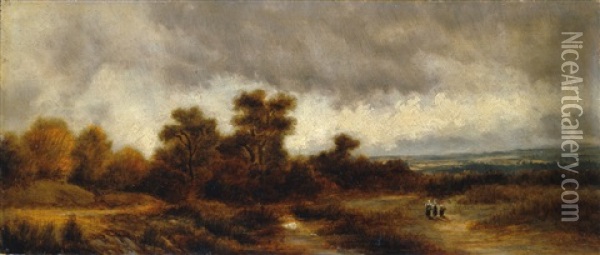 Landschaft Im Dachauer Moos Oil Painting - Eduard Schleich the Elder