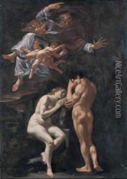 La Cacciata Di Adamo Ed Eva Dal Paradiso Terrestre Oil Painting - Giovanni Battista Caracciolo