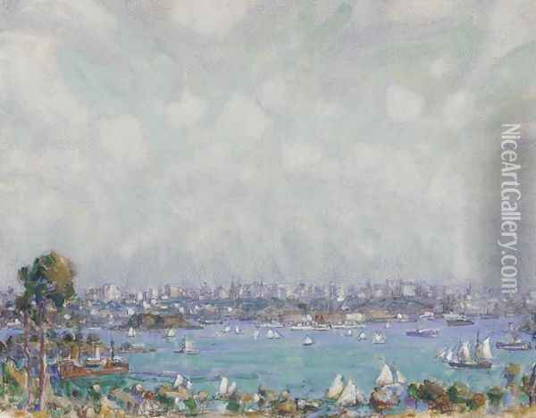 Sydney Harbour Oil Painting - John Peter Russell