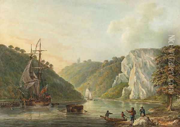 The Avon Gorge, from Hotwells Oil Painting - Nicholas Pocock