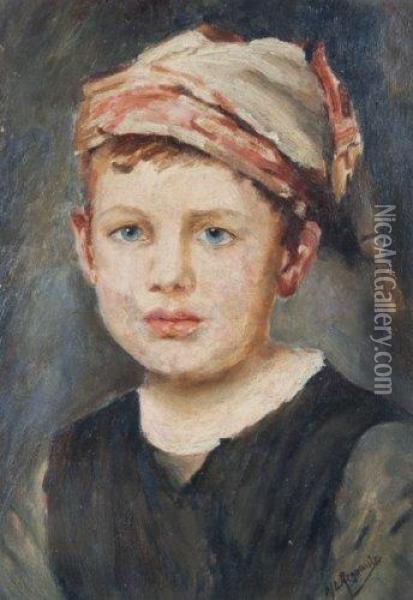Portrait De Jeune Homme Oil Painting - Henri Alexandre Georges Regnault