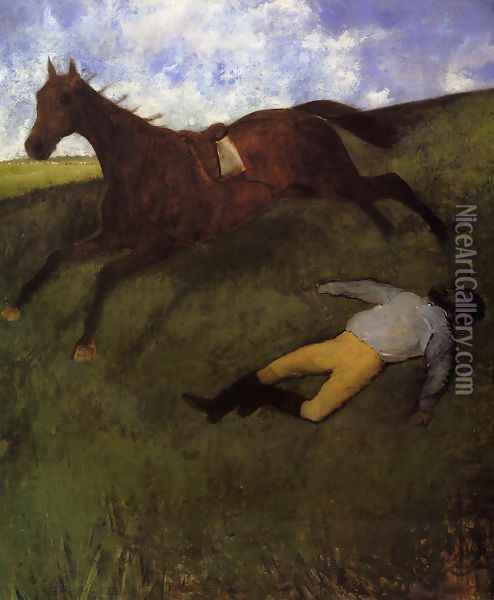 The Fallen Jockey Oil Painting - Edgar Degas