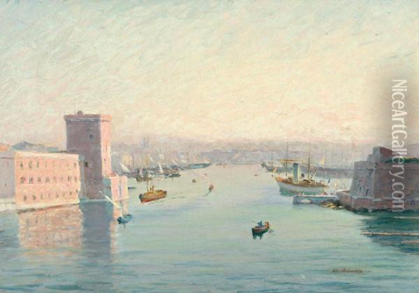 Le Port De Marseille Oil Painting - Edouard Cremieux