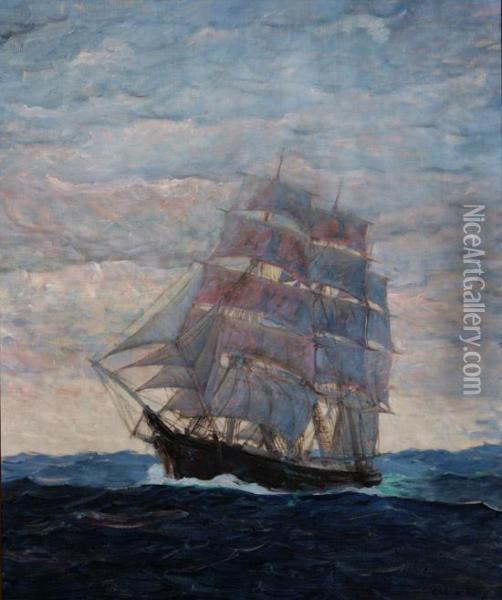 A Clipper Ship At Full Sail Oil Painting - Clifford Warren Ashley
