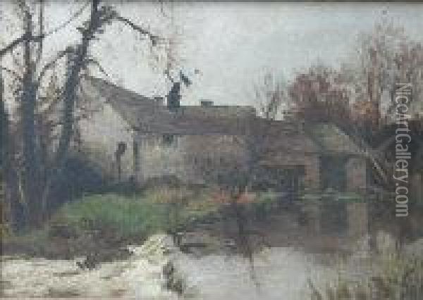 The Watermill Oil Painting - David Farquharson