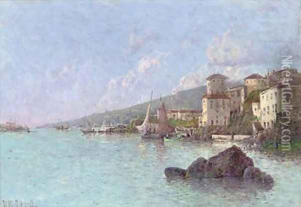 Ville Franche, Nice Oil Painting - Victor Viollet-Le-Duc