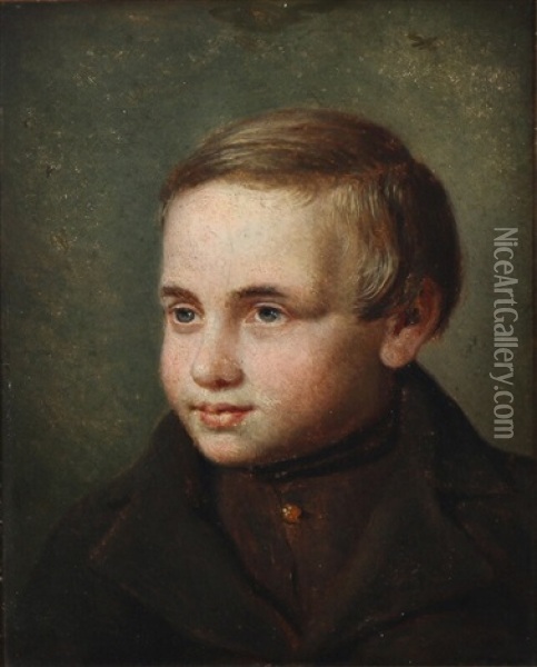 A Portrait Of The Artists Younger Brother Oil Painting - Wilhelm Ferdinand Bendz