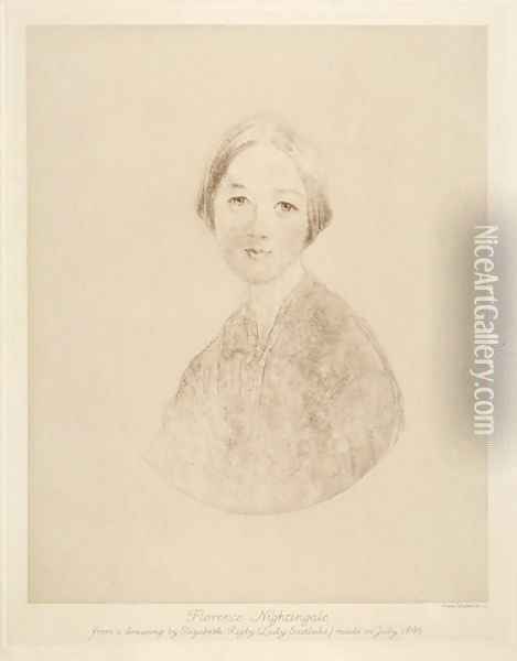 Florence Nightingale, engraved by Emery Walker, 1846 Oil Painting - Elizabeth Rigby (Lady Eastlake)