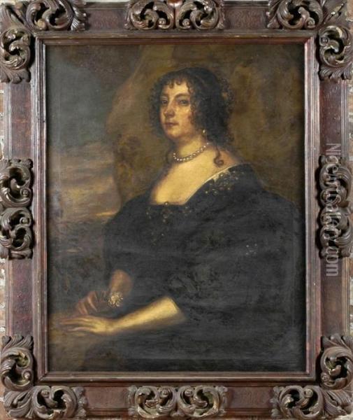 Portrait Of Diana Cecil, Countess Of Oxford Oil Painting - Sir Anthony Van Dyck
