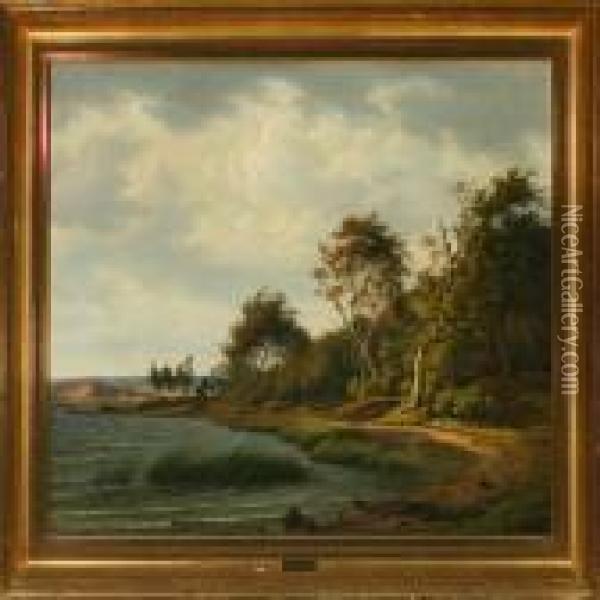 A Stormy Autumnday By Lang So In Jylland Oil Painting - F. C. Kiaerskou