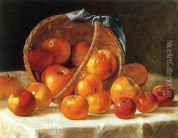 Basket of Apples 1865 Oil Painting - John Francis