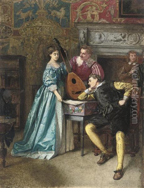 The Music Party Oil Painting - Edward Killingworth Johnson