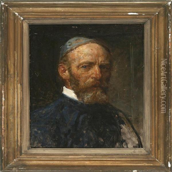 The Artist's Selfportrait Oil Painting - Viggo Johansen